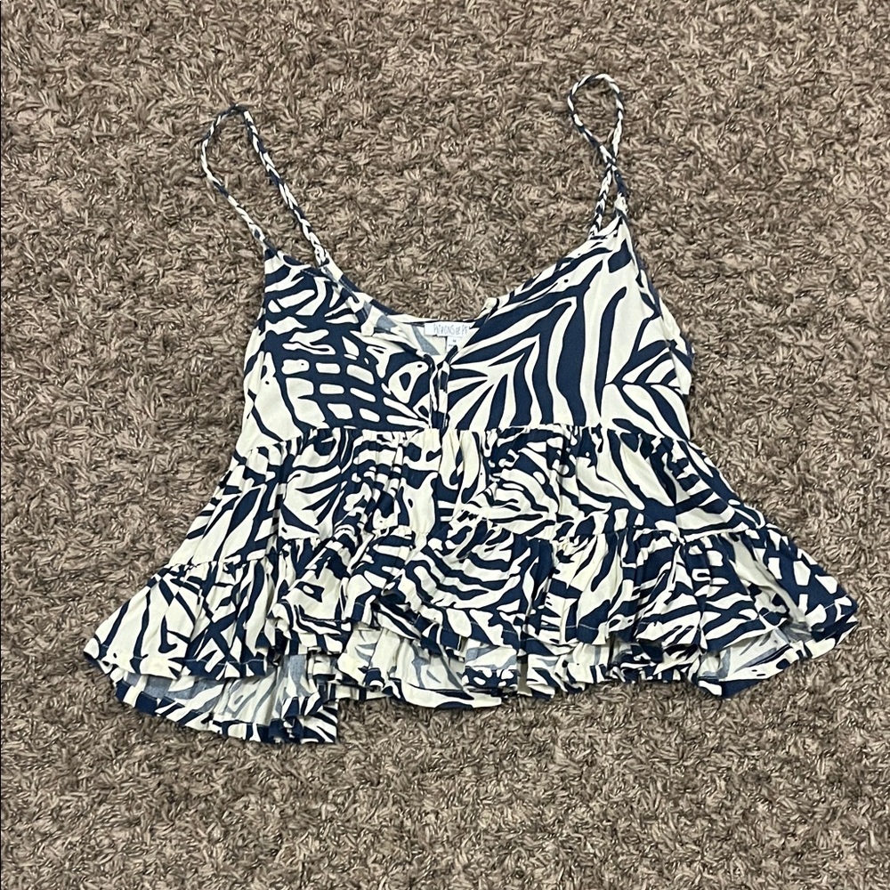 Patrons of Peace Blue and White Camisole